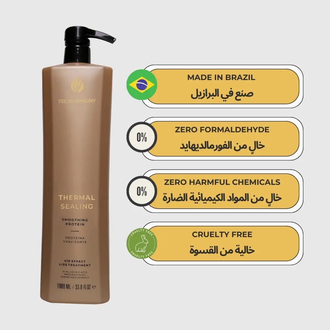Brazilian Hair Straightening Keratin Treatment Thermal Sealing Protein 1L (33,81 Fl. oz) - Pro Hairmony | Professional Hair Smoothing Treatment